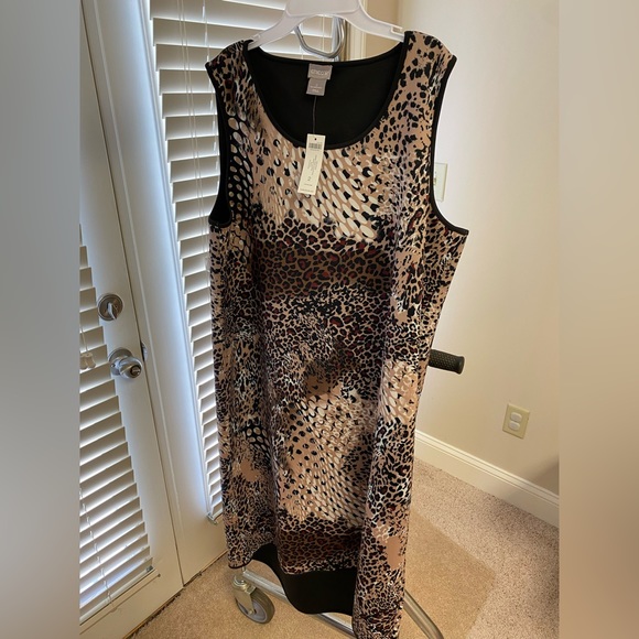 NWT Chico’s Animal Print Sleeveless MIDI Dress - Picture 1 of 5